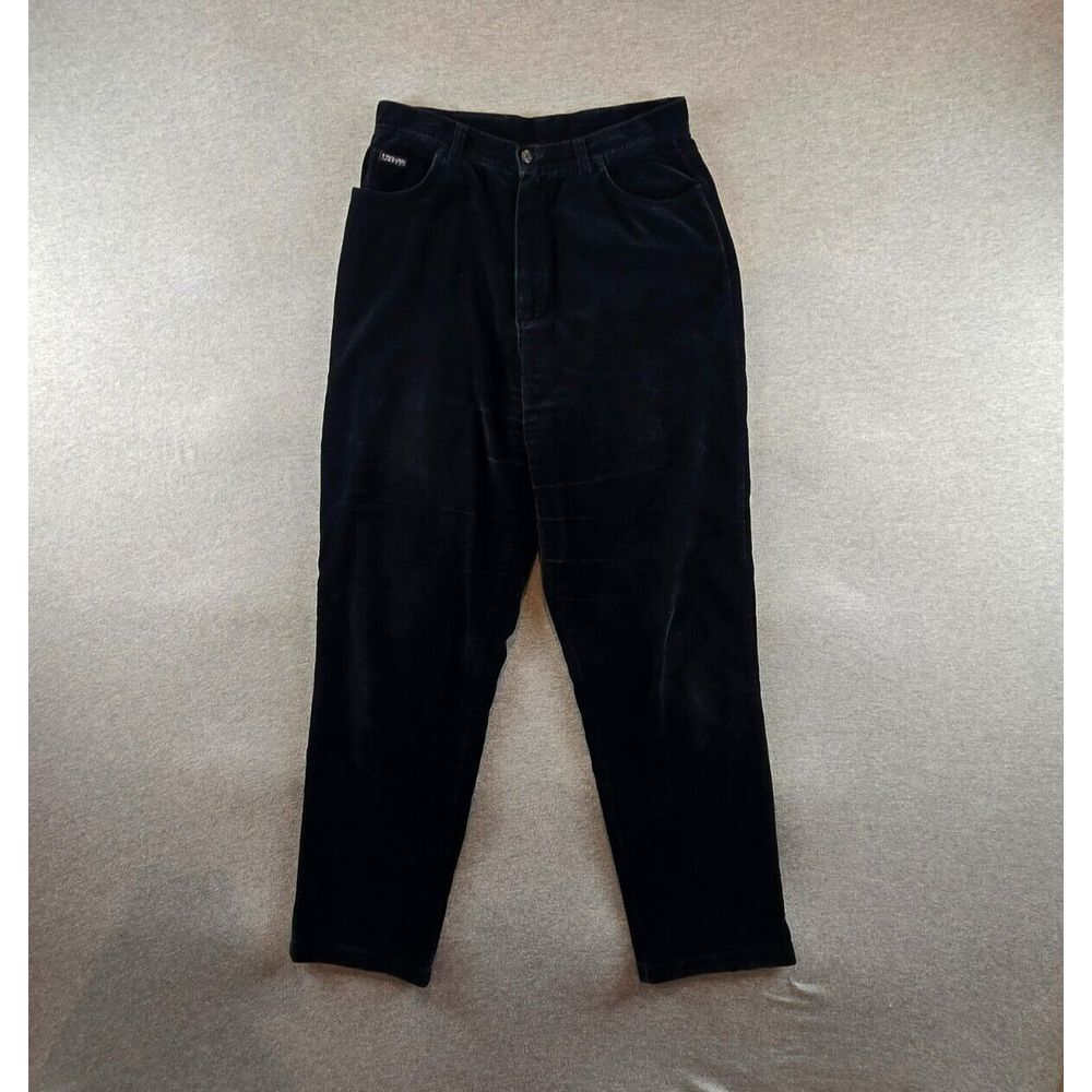 Lauren‎ Ralph Lauren Black Velvet Baggy Straight Leg Pants Size 10 (28x30)